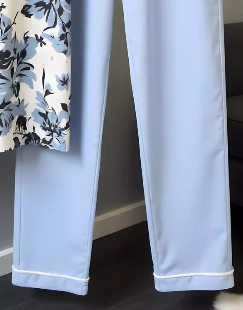 Flower Printed Men Cord Trouser and Half Sleeves Shirt