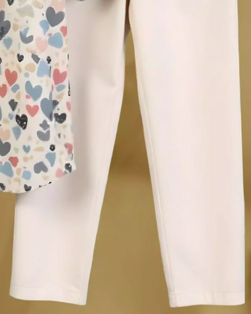 Heart Printed Men Cord Trouser and Half Sleeves Shirt