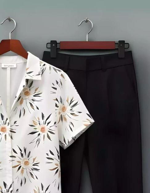 Abstract printed Cord Trouser and Half Sleeves Shirt