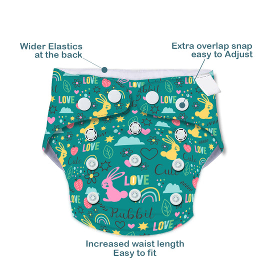 Quittance Rabbit Printed Reusable Baby Diaper