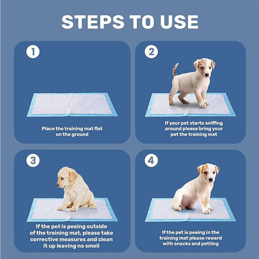 Pet Training Pads For Dogs, Cats, Puppies & Pets, | Poop & Pee Trainer | 100% Water Proof & Non Slippery - 60X45CM ( Medium )