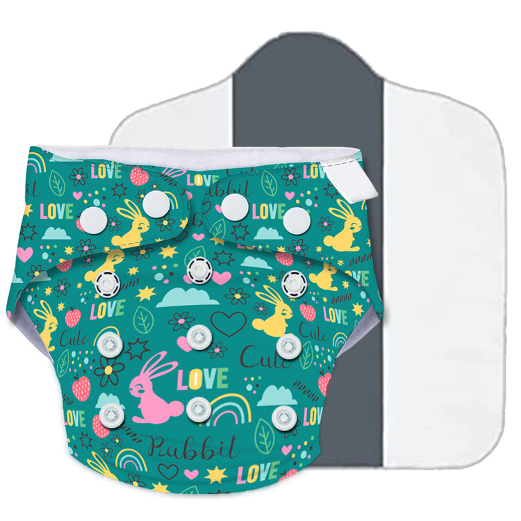 Quittance Rabbit Printed Reusable Baby Diaper