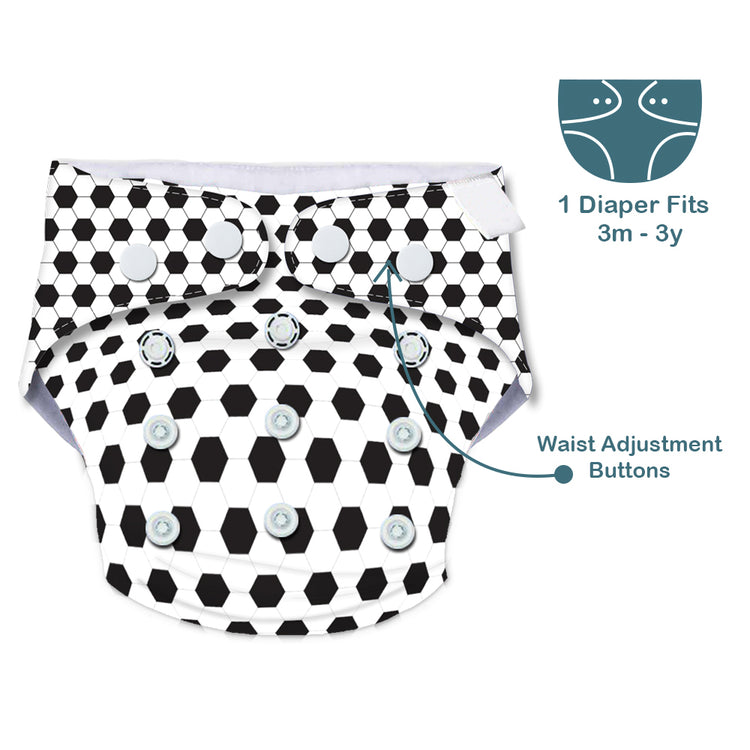 Quittance Football Printed Reusable Baby Diaper