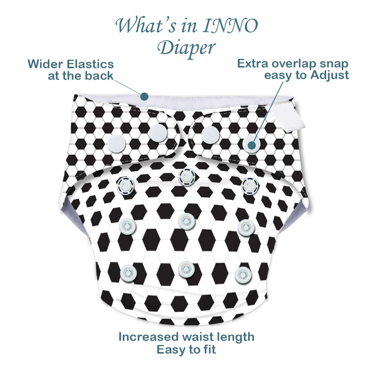 Quittance Football Printed Reusable Baby Diaper