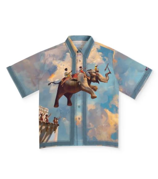 Printed Collar oversize unisex shirt