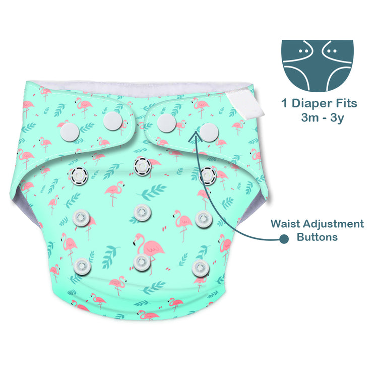 Quittance Swan Printed Reusable Baby Diaper