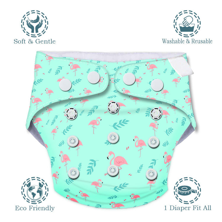 Quittance Swan Printed Reusable Baby Diaper