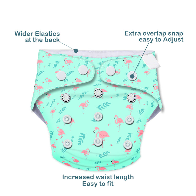 Quittance Swan Printed Reusable Baby Diaper