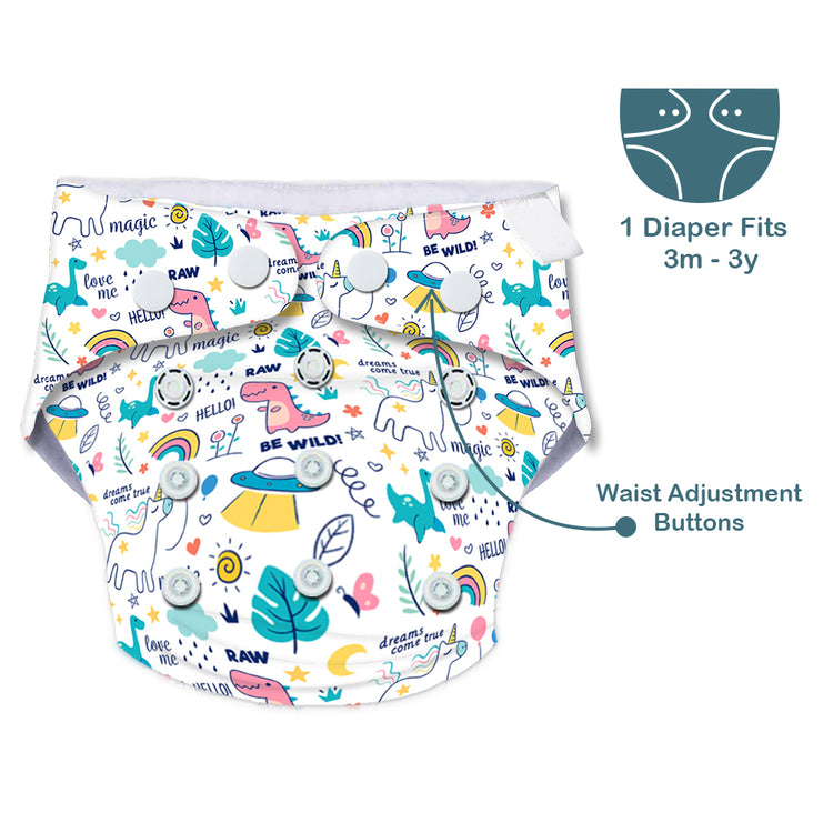 Quittance Unicorn Printed Reusable Baby Diaper