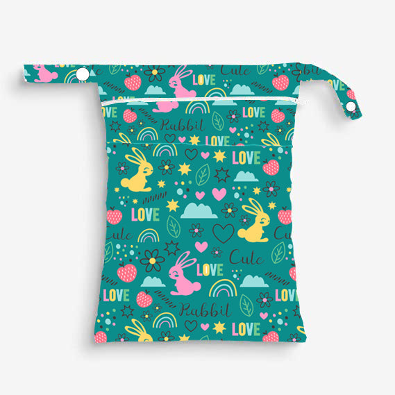 Quittance Reusable Rabbit Printed Wet Bags