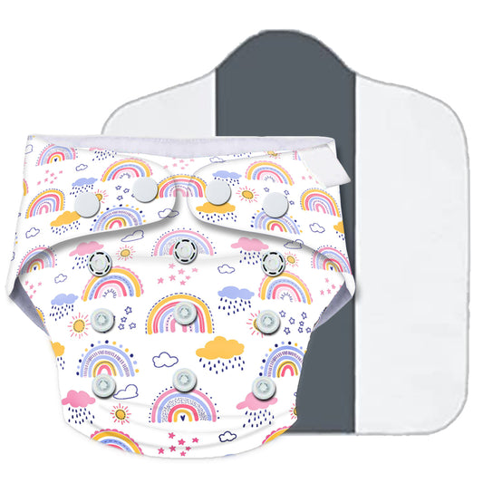 Quittance Rainbow Printed Reusable Baby Diaper