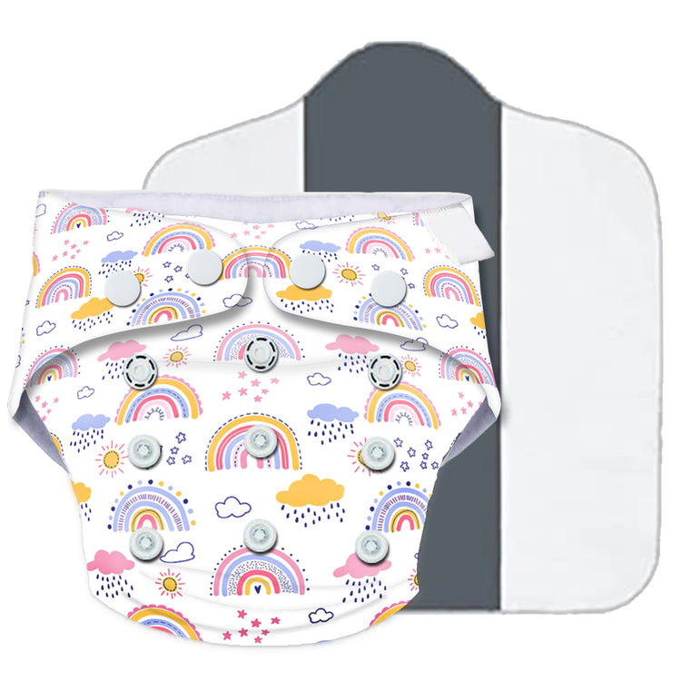 Quittance Rainbow Printed Reusable Baby Diaper